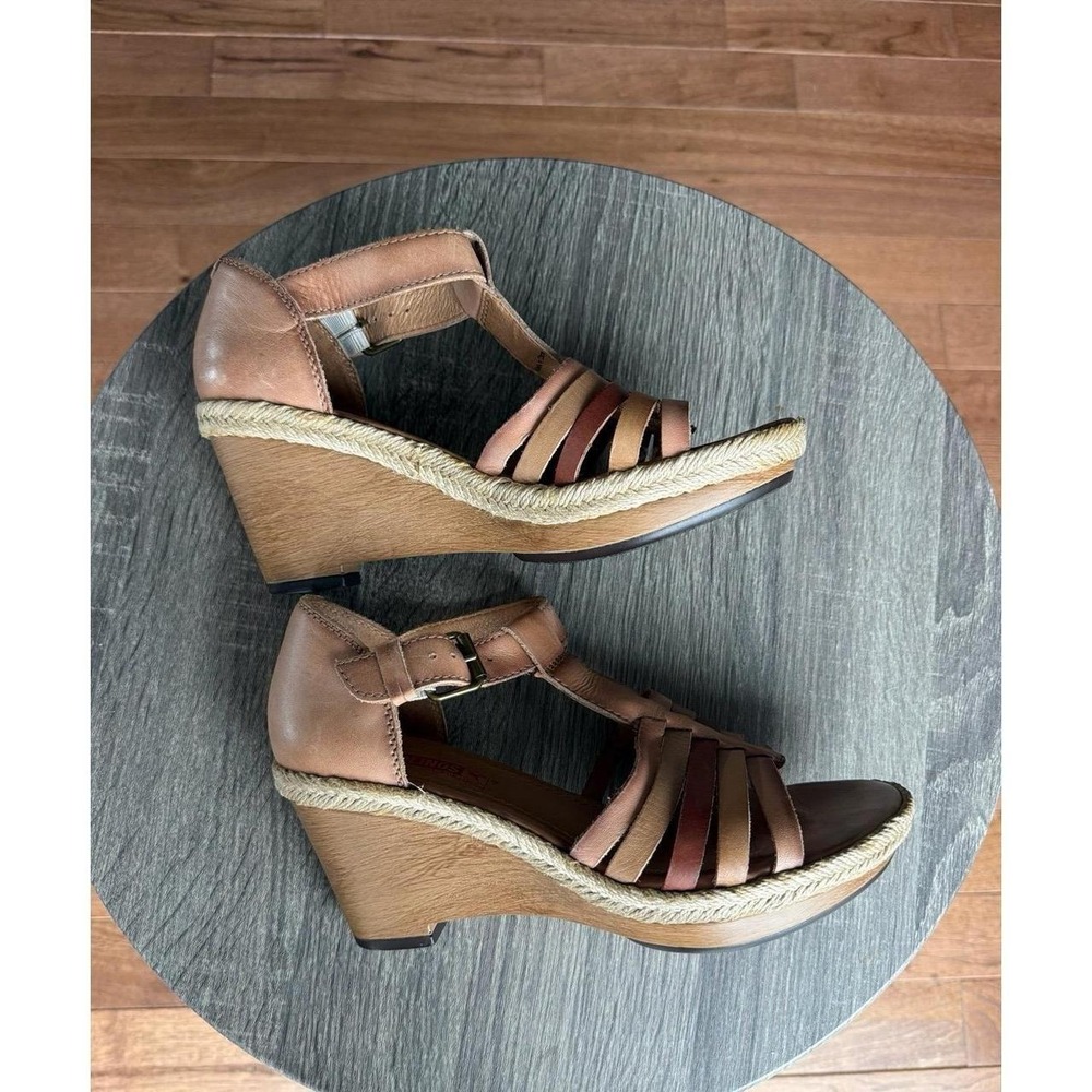 Pikolinos Aguadulce wedge sandals brown wedge size 38 7.5 - Picture 6 of 7